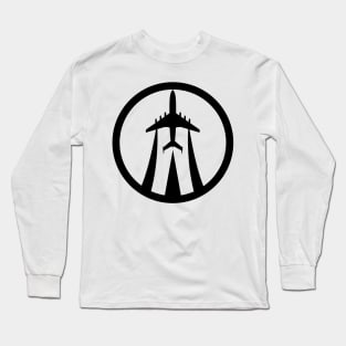 Aircraft with chemtrails inside the circle Long Sleeve T-Shirt